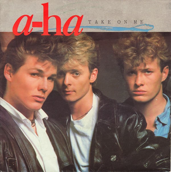 Norwegian band a-ha’s 1985 album cover Take on Me